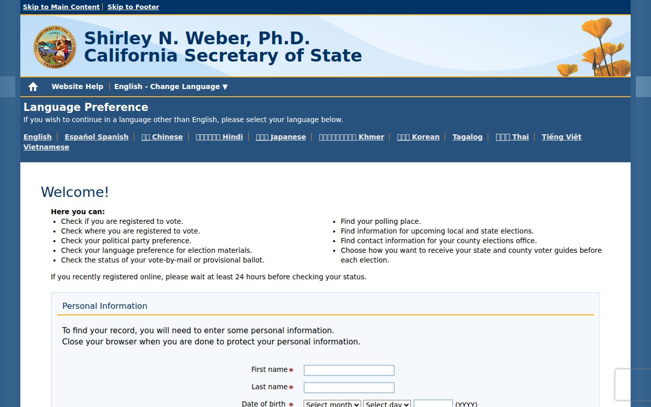 Butte County residents directory California voter status lookup